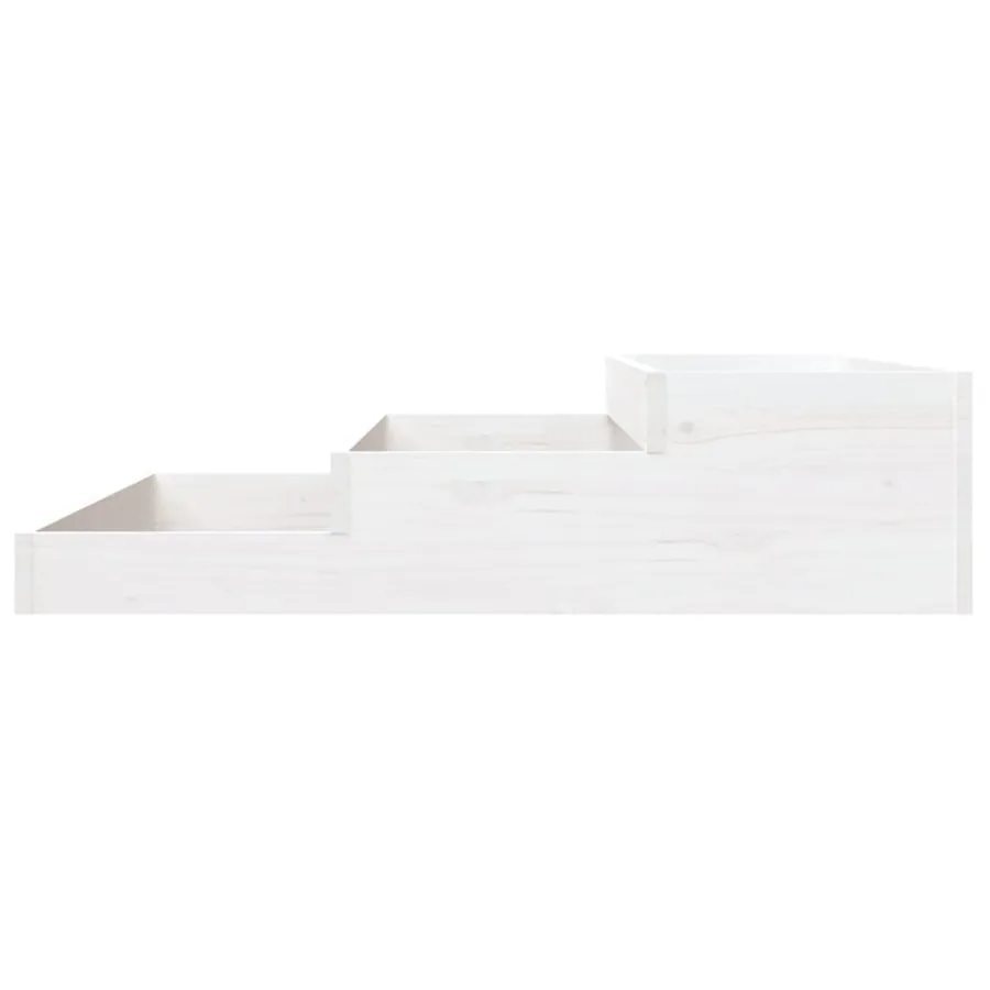 Jardinière Blanc 107x107x27 cm Bois massif de pin - 5