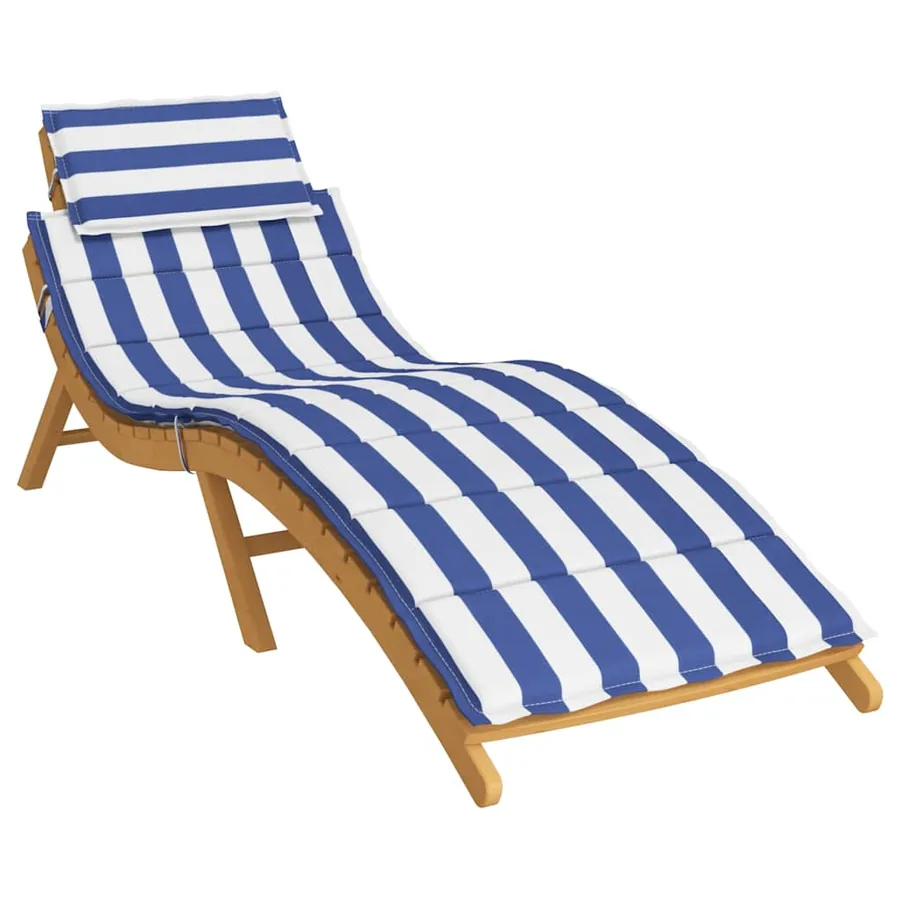 Coussin de chaise longue rayures bleues/blanches tissu oxford - 3
