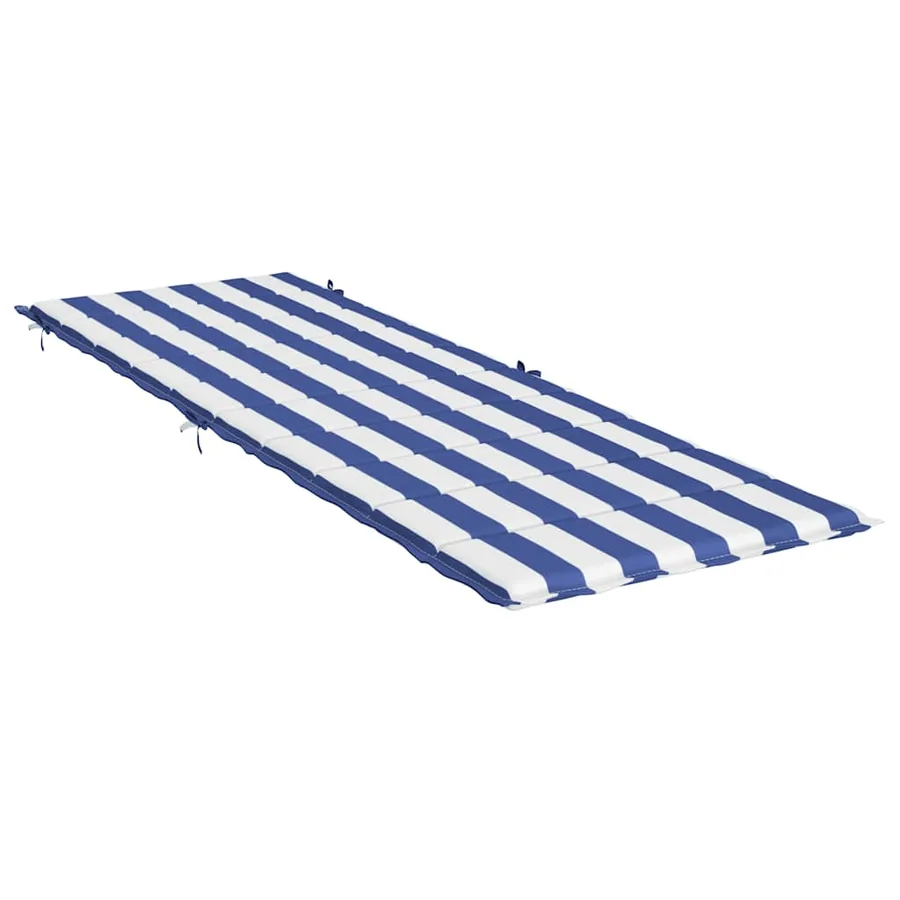 Coussin de chaise longue rayures bleues/blanches tissu oxford - 4