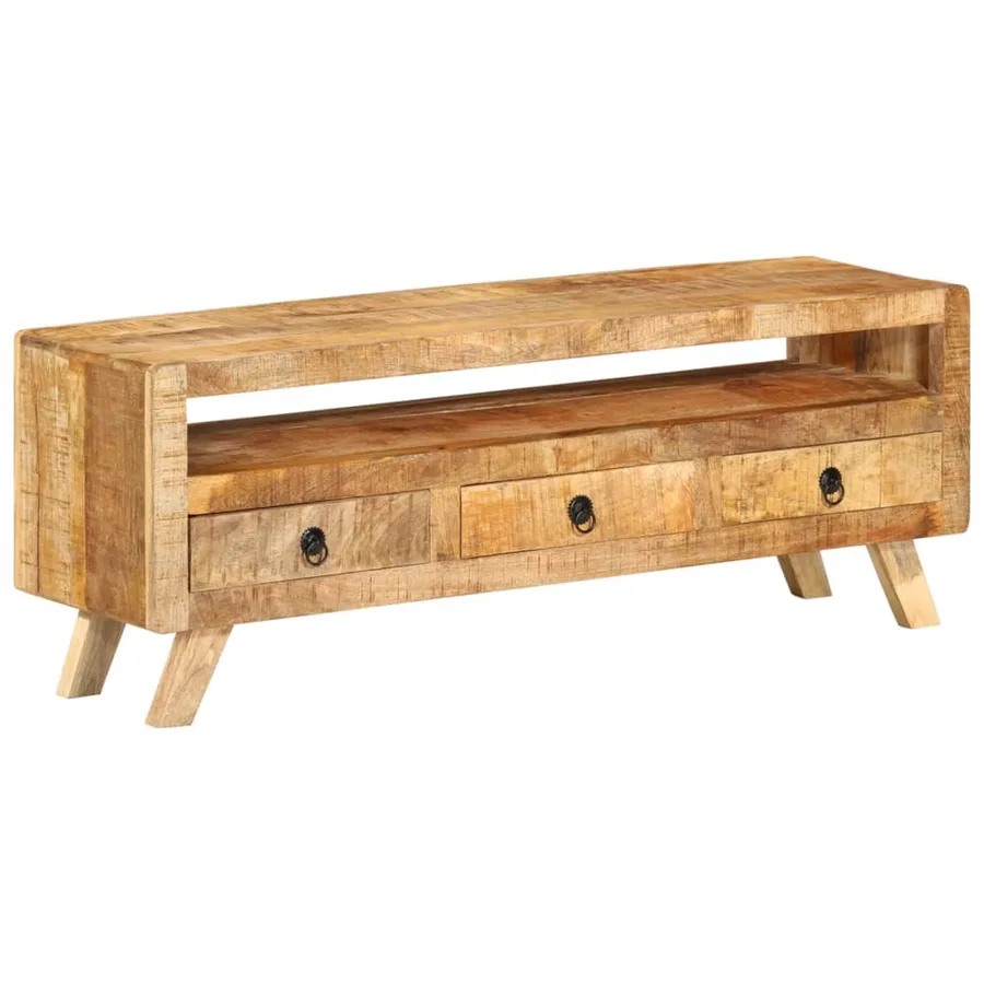 Meuble TV 110x30x40 cm Bois massif de manguier - 10