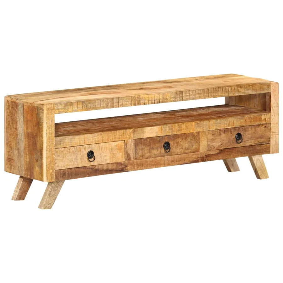 Meuble TV 110x30x40 cm Bois massif de manguier - 12