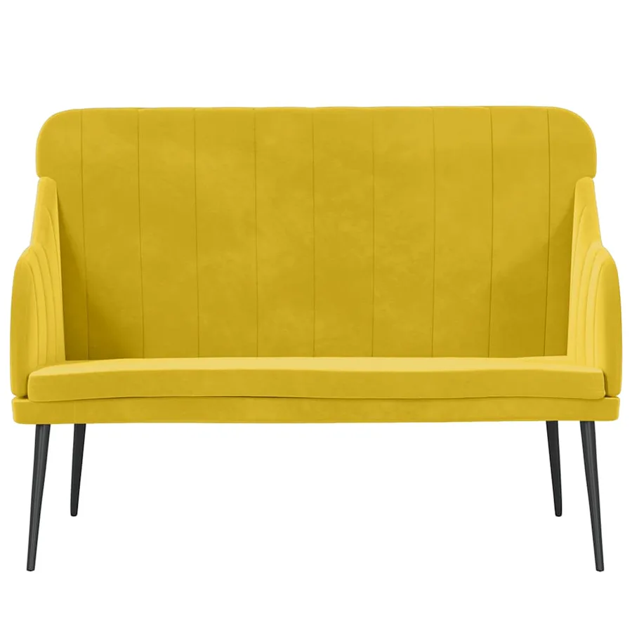 Banc Jaune 110x76x80 cm Velours - 3