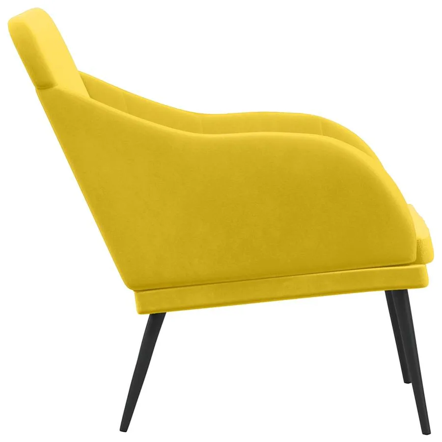 Banc Jaune 110x76x80 cm Velours - 4