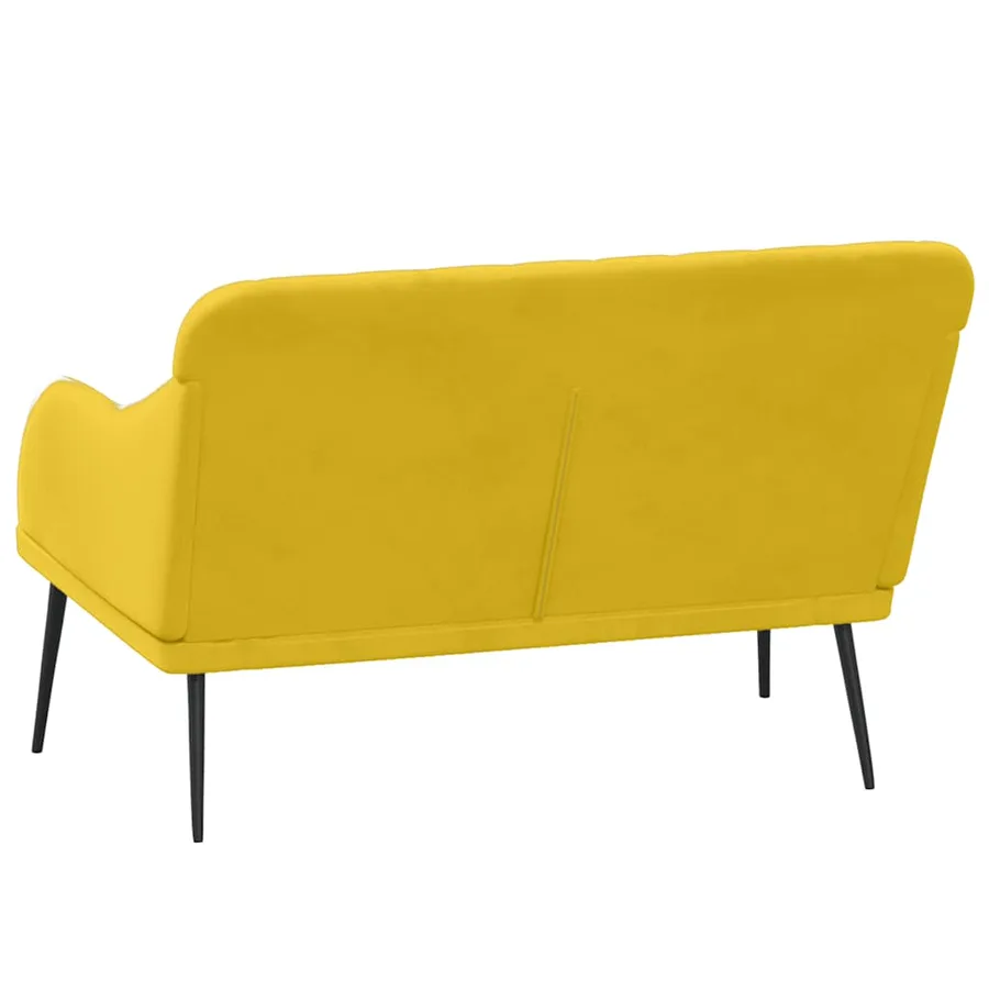 Banc Jaune 110x76x80 cm Velours - 5