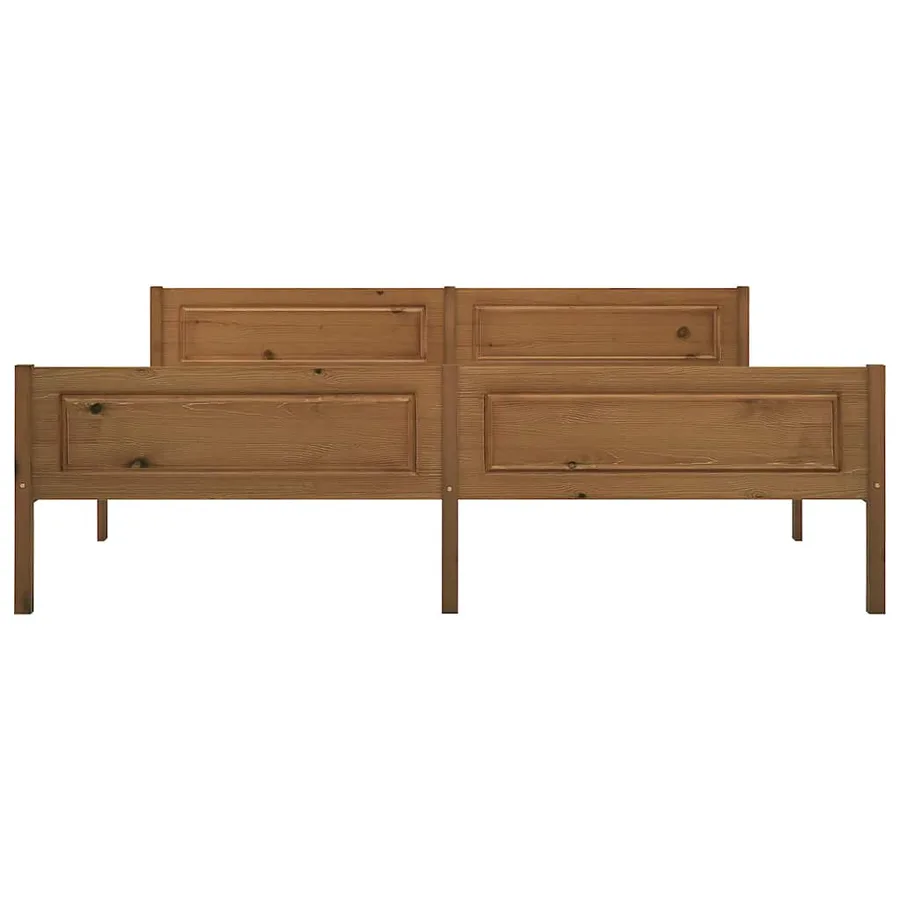 Cadre de lit sans matelas pin massif marron miel 180x200 cm - 3
