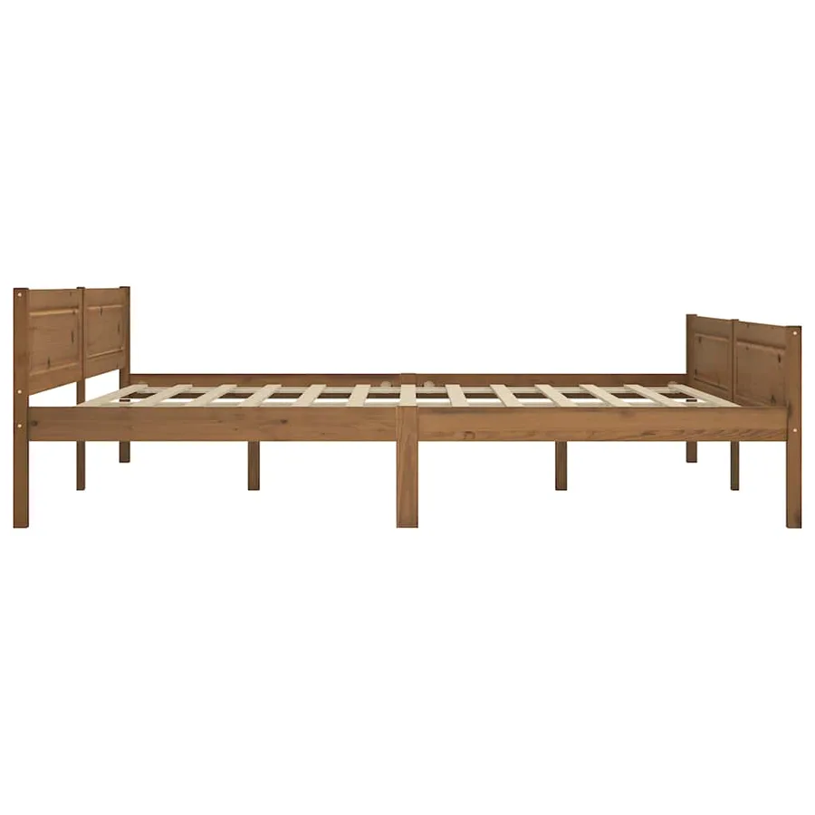 Cadre de lit sans matelas pin massif marron miel 180x200 cm - 4