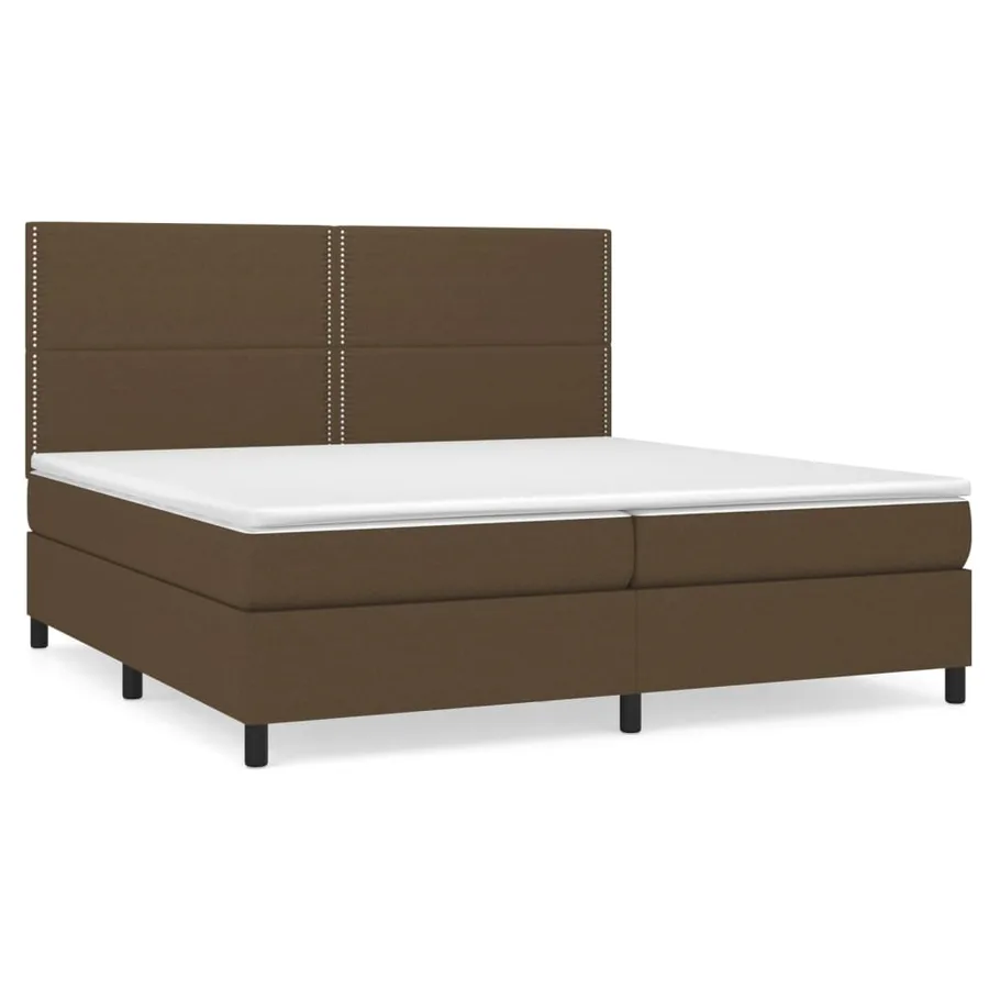 Sommier à lattes de lit avec matelas Marron foncé 200x200 cm - 2