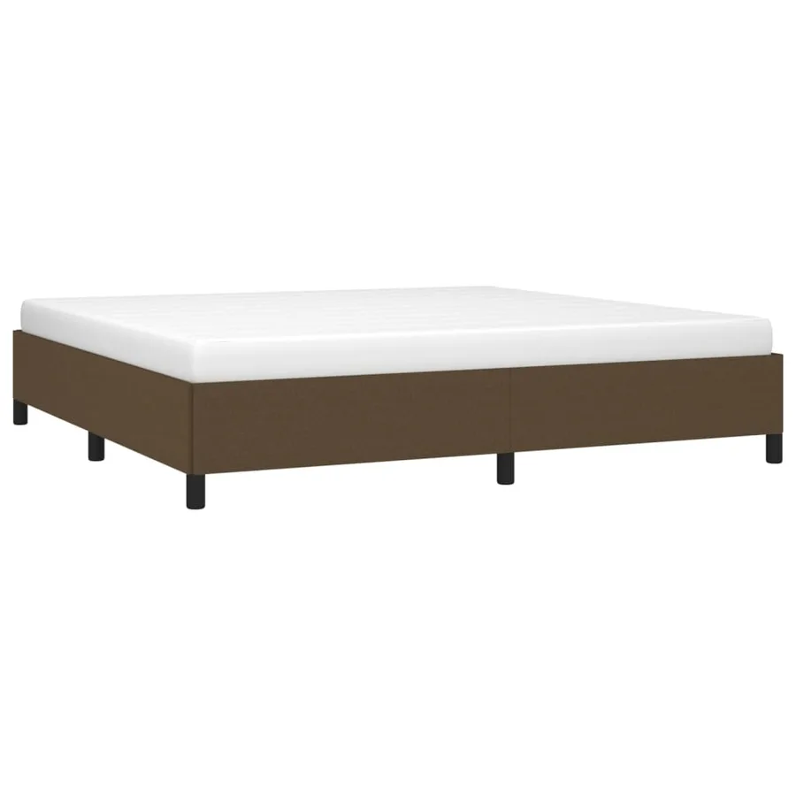 Cadre de lit sans matelas marron foncé 200x200 cm tissu - 3