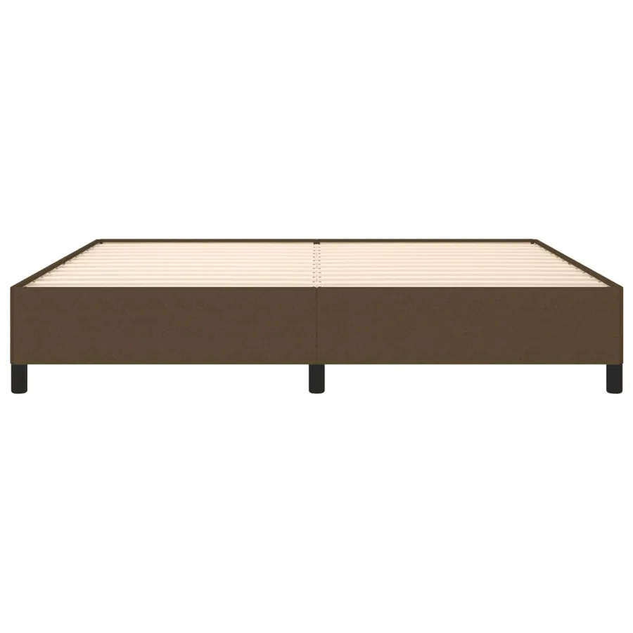 Cadre de lit sans matelas marron foncé 200x200 cm tissu - 5