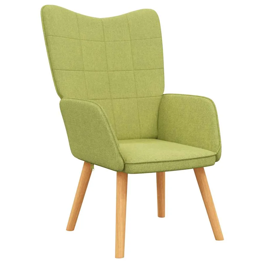 Chaise de relaxation avec tabouret Vert Tissu - 6