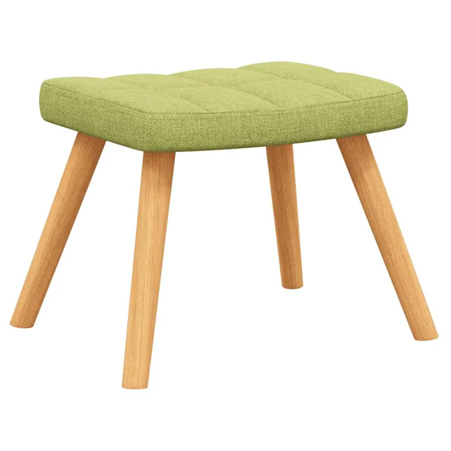 Chaise de relaxation avec tabouret Vert Tissu - 7