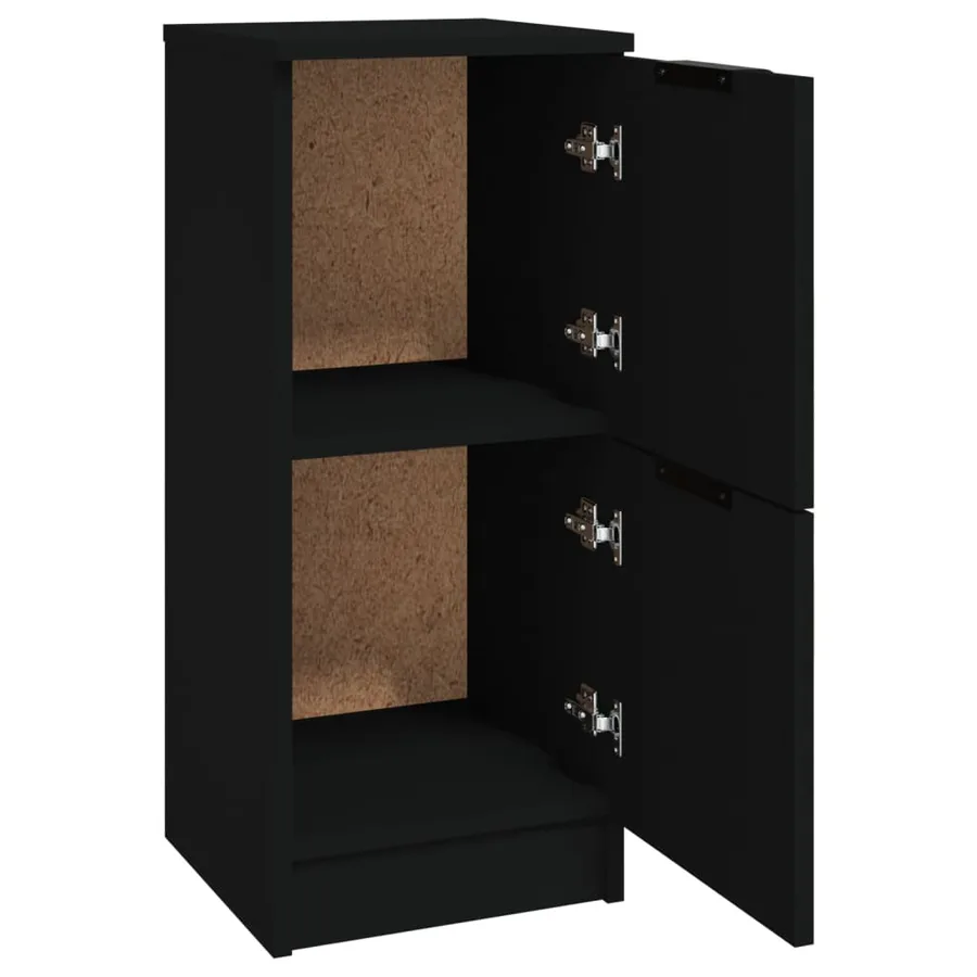 Buffets 2 pcs noir 30x30x70 cm bois d'ingénierie - 4