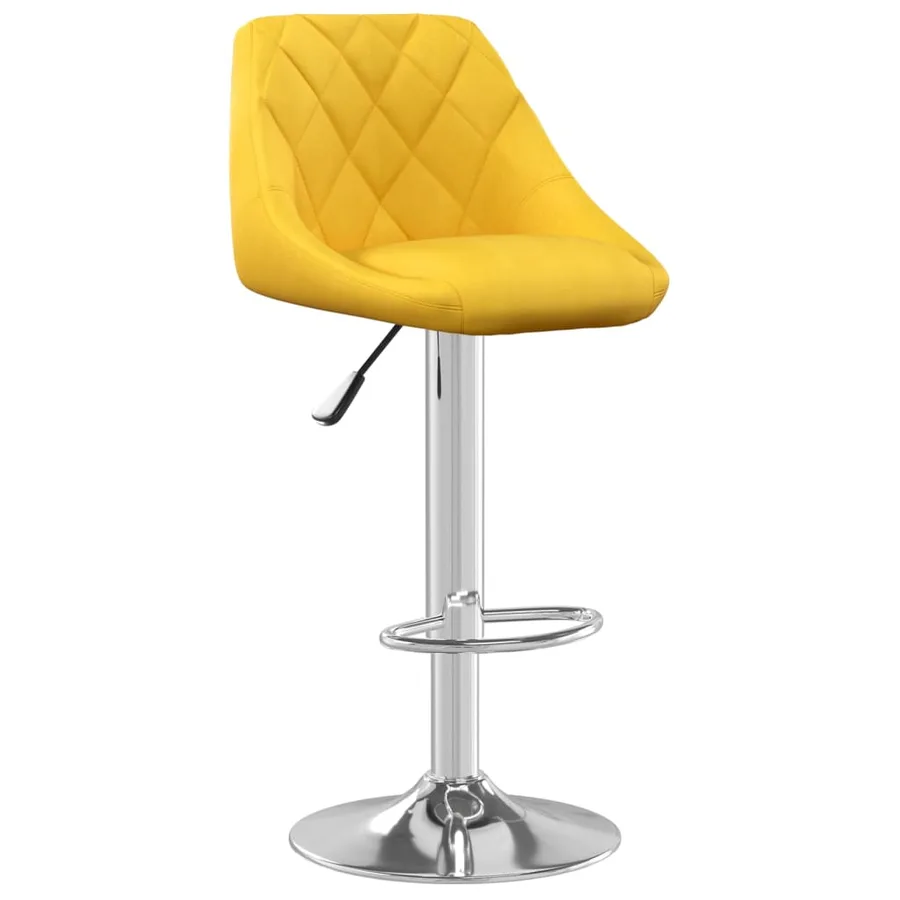 Tabourets de bar lot de 2 jaune moutarde velours - 3