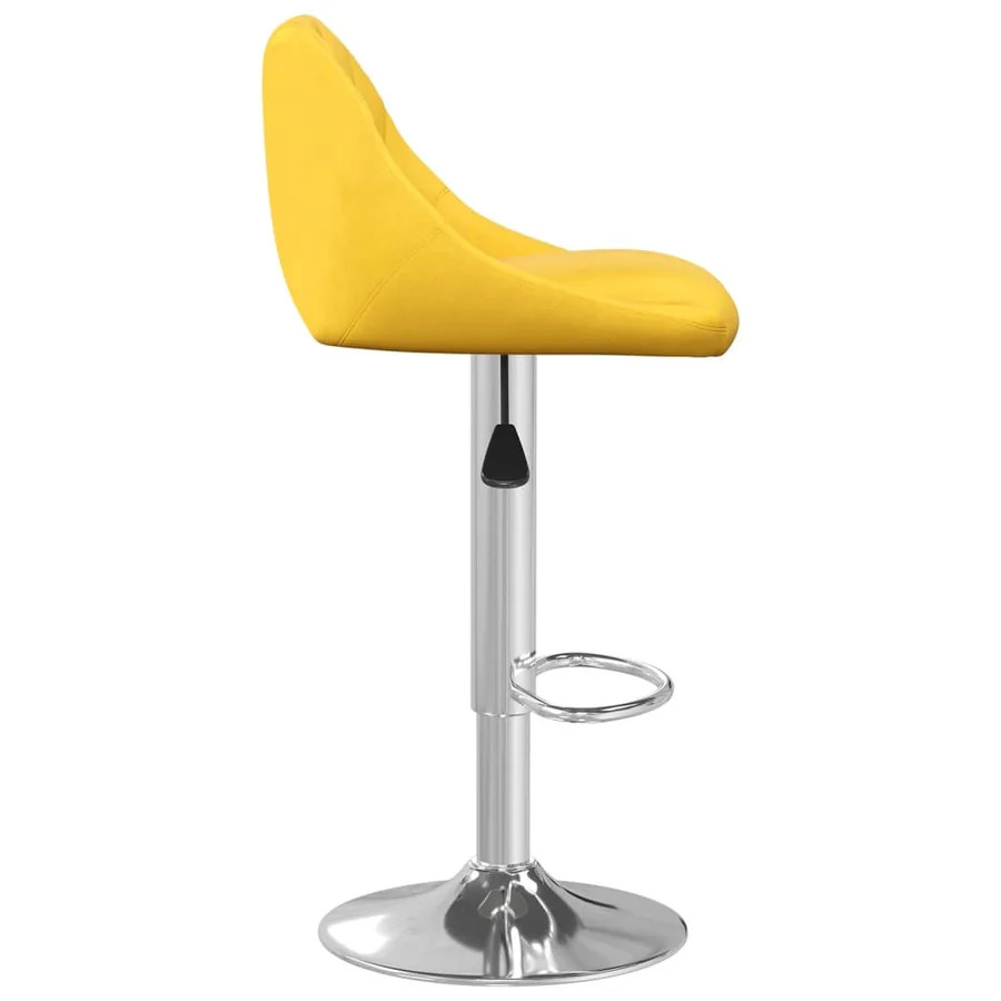 Tabourets de bar lot de 2 jaune moutarde velours - 5