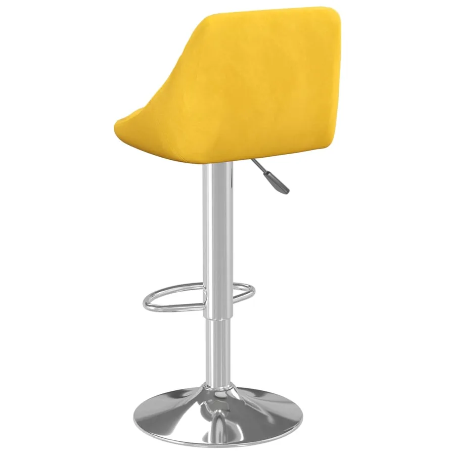 Tabourets de bar lot de 2 jaune moutarde velours - 6