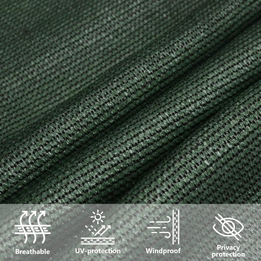 Voile d'ombrage 160 g/m² Vert foncé 3,5x3,5x4,9 m PEHD - 11