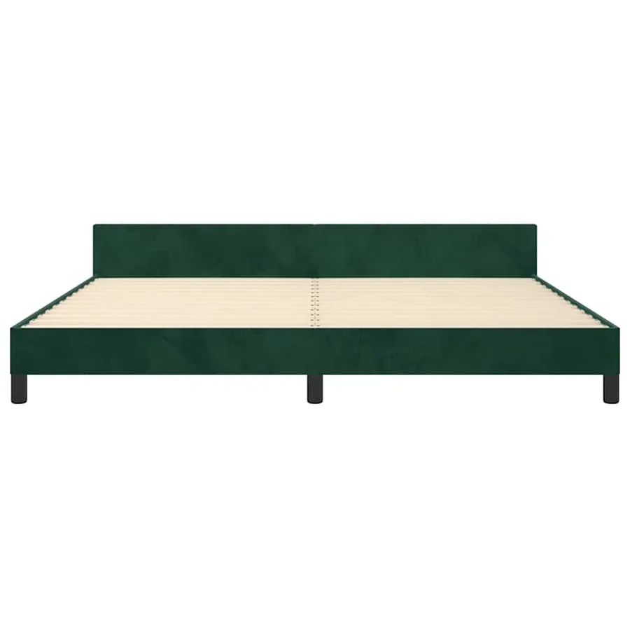 Cadre de lit sans matelas vert foncé 200x200 cm velours - 5
