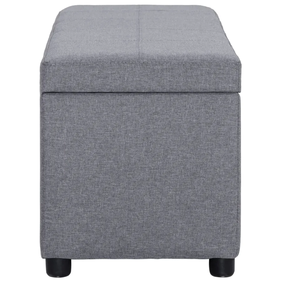 Banc avec compartiment de rangement 116 cm Gris clair Polyester - 3