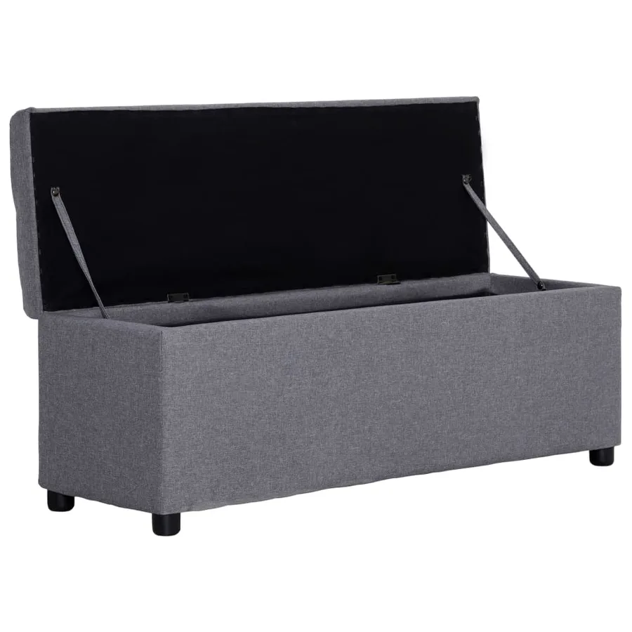 Banc avec compartiment de rangement 116 cm Gris clair Polyester - 5