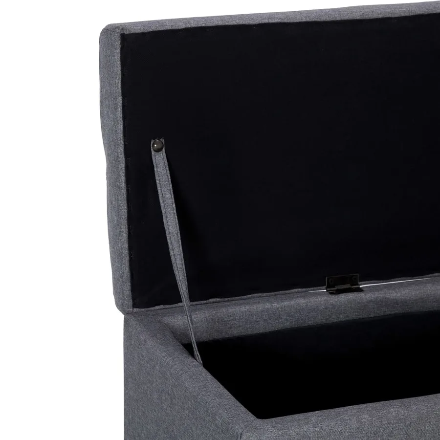Banc avec compartiment de rangement 116 cm Gris clair Polyester - 6