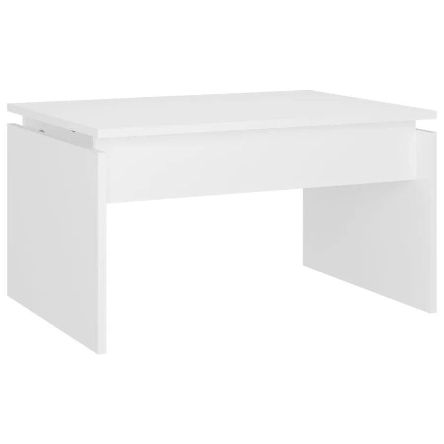 Table basse blanc 68x50x38 cm bois d'ingénierie - 2
