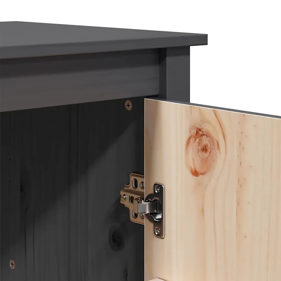Buffet Gris 83x41,5x100 cm Bois massif de pin - 9