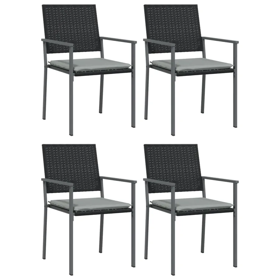 Ensemble à manger de jardin 5 pcs coussins résine tressée acier - 4