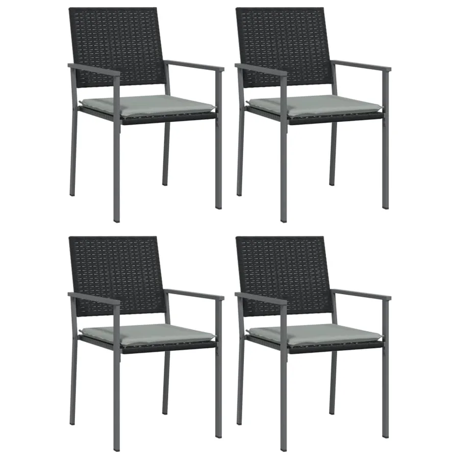 Ensemble à manger de jardin 5 pcs coussins résine tressée acier - 4