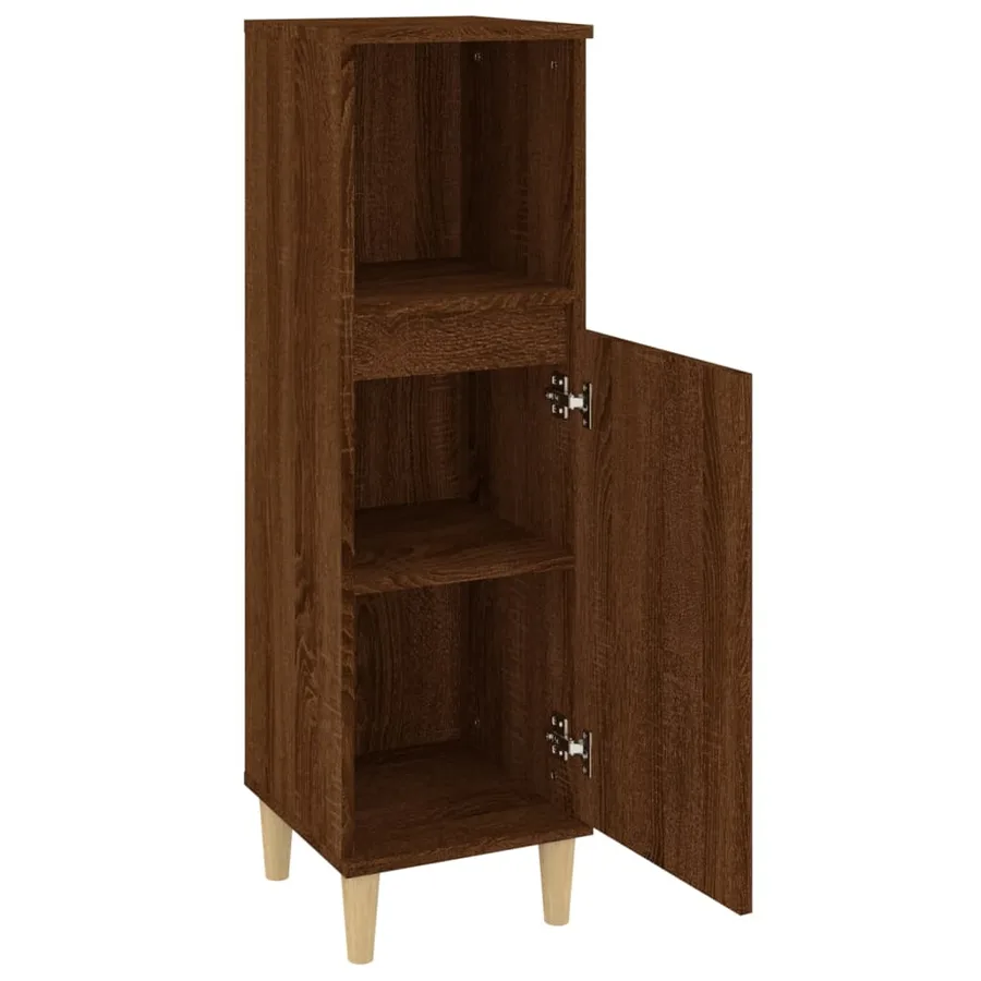 Armoire de bain chêne marron 30x30x100 cm bois d'ingénierie - 6