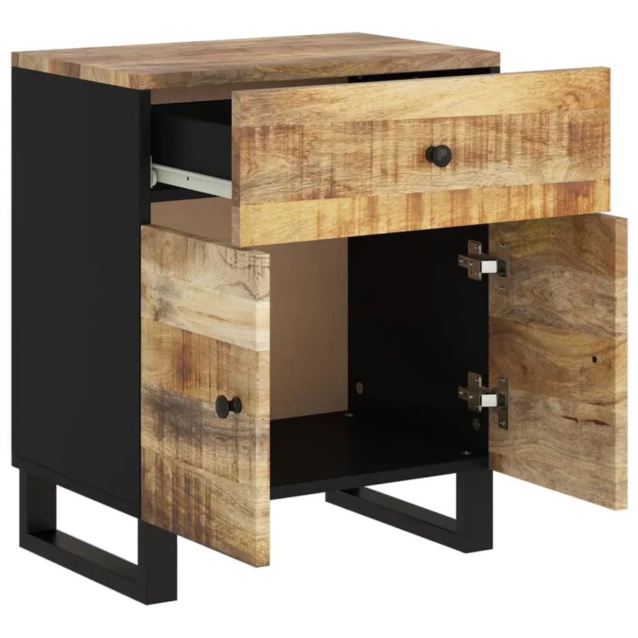 Table de chevet 50x33x60 cm Bois de manguier et d'ingénierie - 4