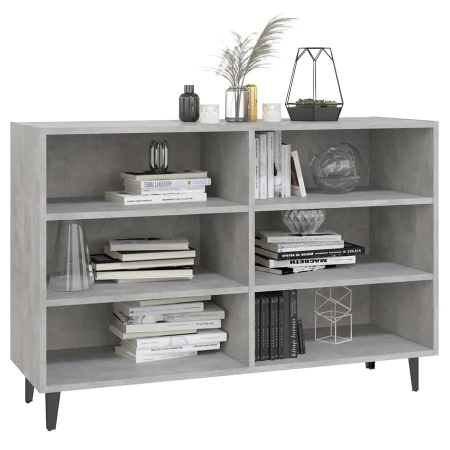 Buffet gris béton 103,5x35x70 cm bois d'ingénierie - 3