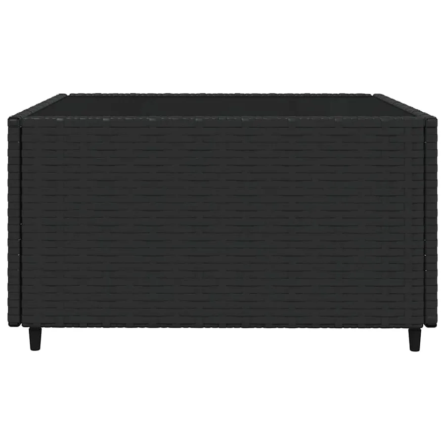 Salon de jardin 4 pcs avec coussins Noir Résine tressée - 8