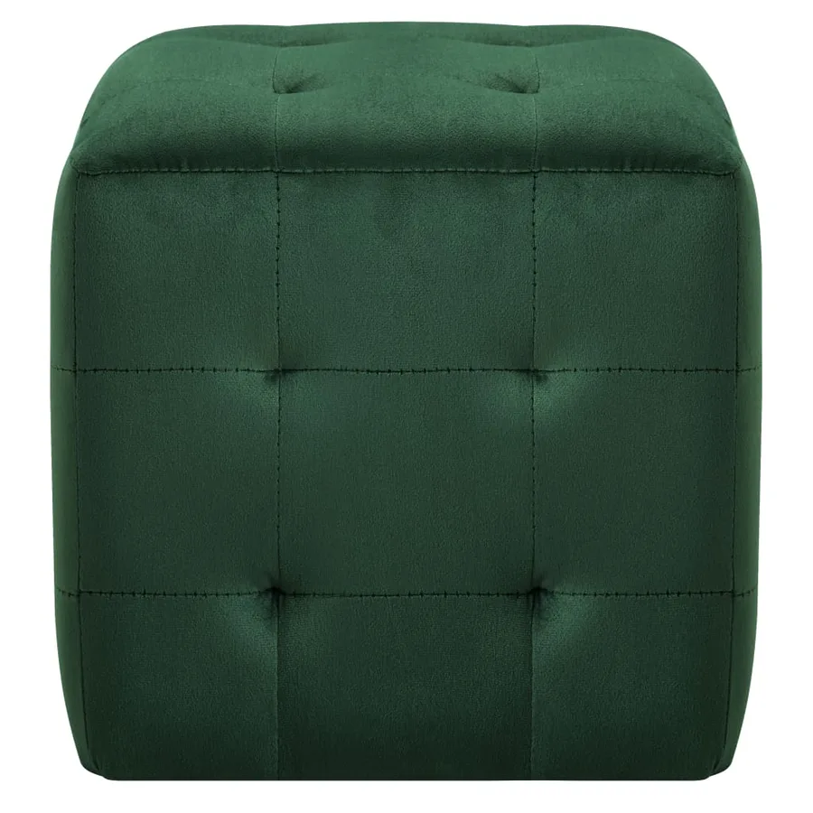 2 pcs Tables de chevet Vert 30x30x30 cm Tissu velours - 3