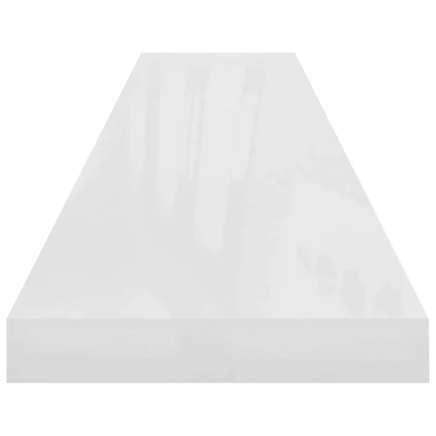 Étagère murale flottante 4pcs Blanc brillant 120x23,5x3,8cm MDF - 8