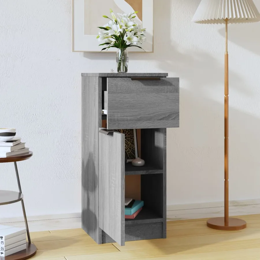 Buffet Sonoma gris 30x30x70 cm Bois d'ingénierie - 3
