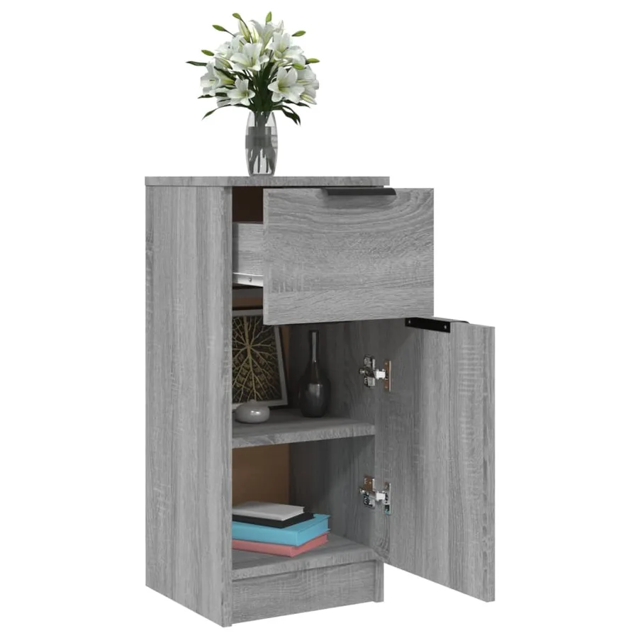 Buffet Sonoma gris 30x30x70 cm Bois d'ingénierie - 7