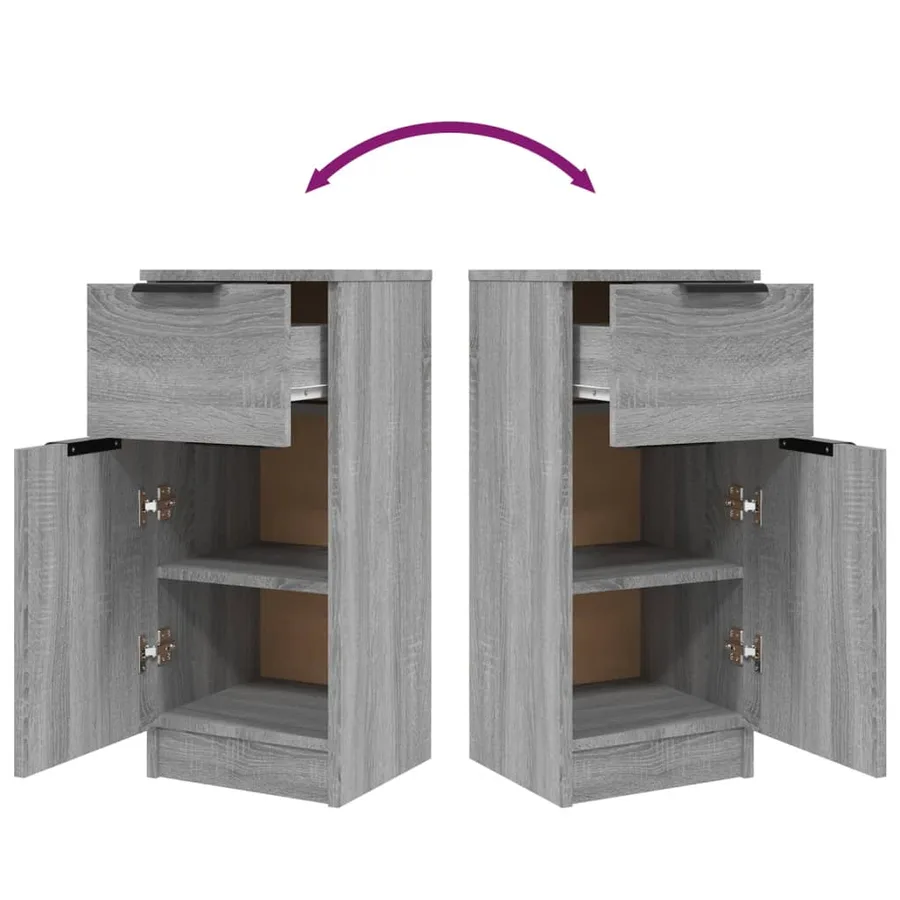 Buffet Sonoma gris 30x30x70 cm Bois d'ingénierie - 9