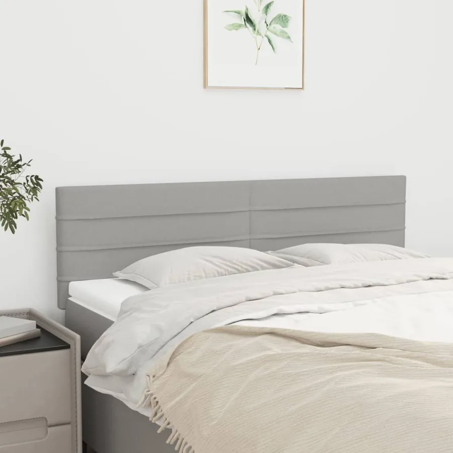 Têtes de lit Gris clair 144x5x78/88 cm Tissu