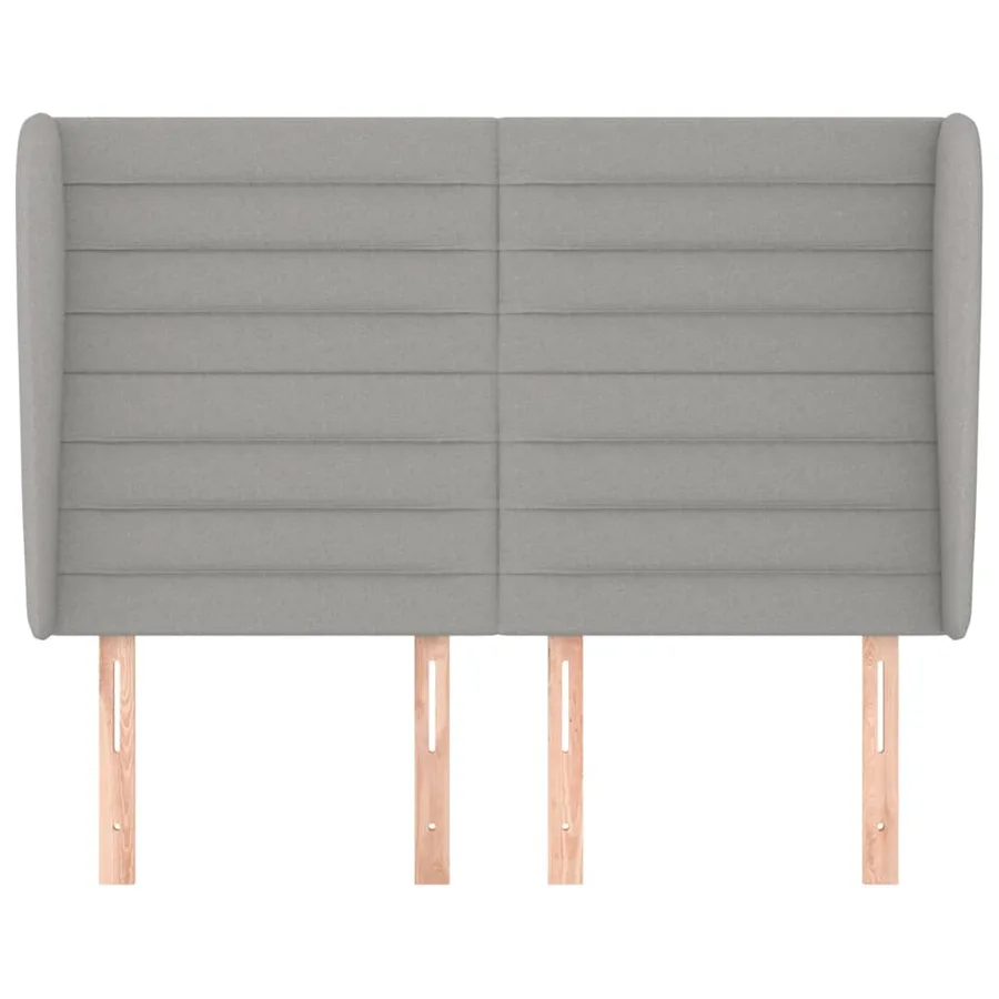 Tête de lit avec oreilles Gris clair 147x23x118/128 cm Tissu - 3