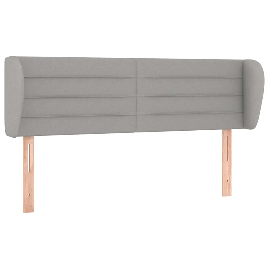 Tête de lit avec oreilles Gris clair 147x23x78/88 cm Tissu - 2