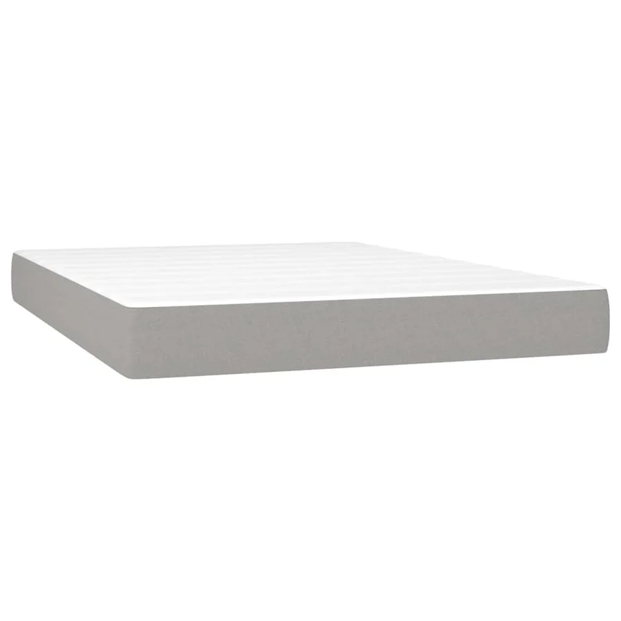 Sommier à lattes de lit et matelas et LED Gris clair 140x200 cm - 6