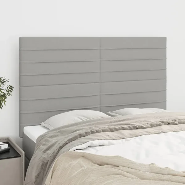 Tête de lit Gris clair 144 x 5 x 118/128 cm Tissu