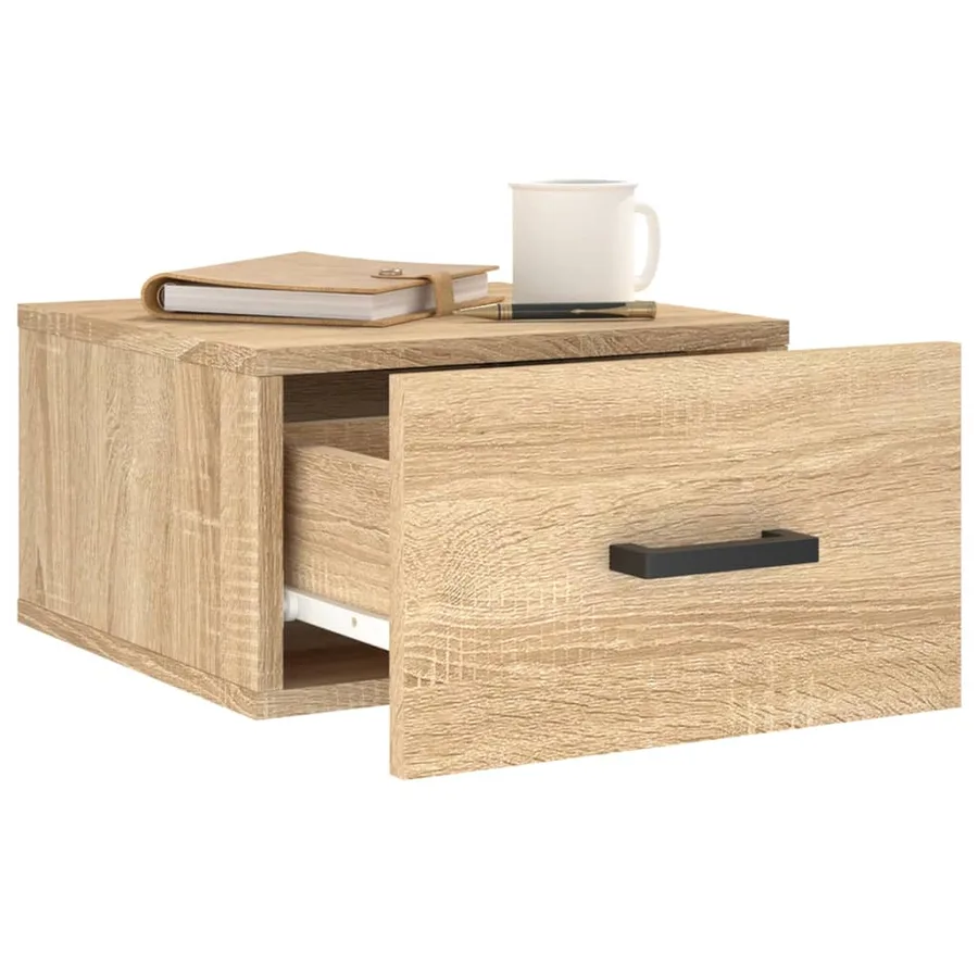 Table de chevet murale chêne sonoma 35x35x20 cm - 4