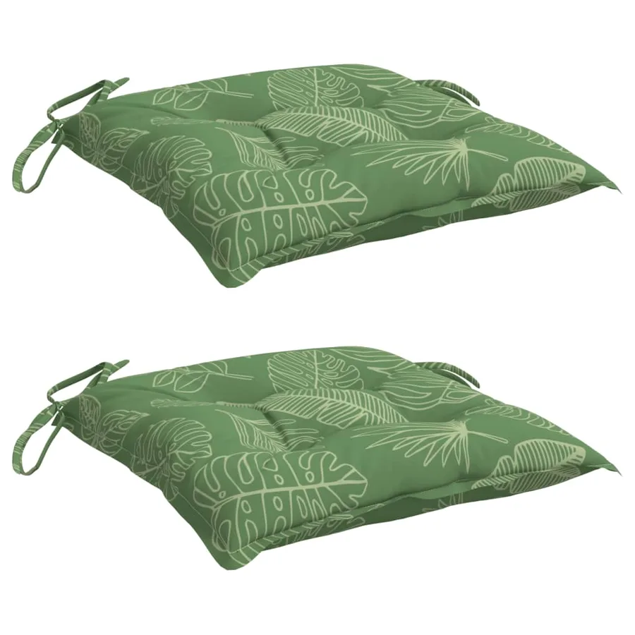 Coussins de chaise lot de 2 à motif de feuilles 40x40x7 cm - 3