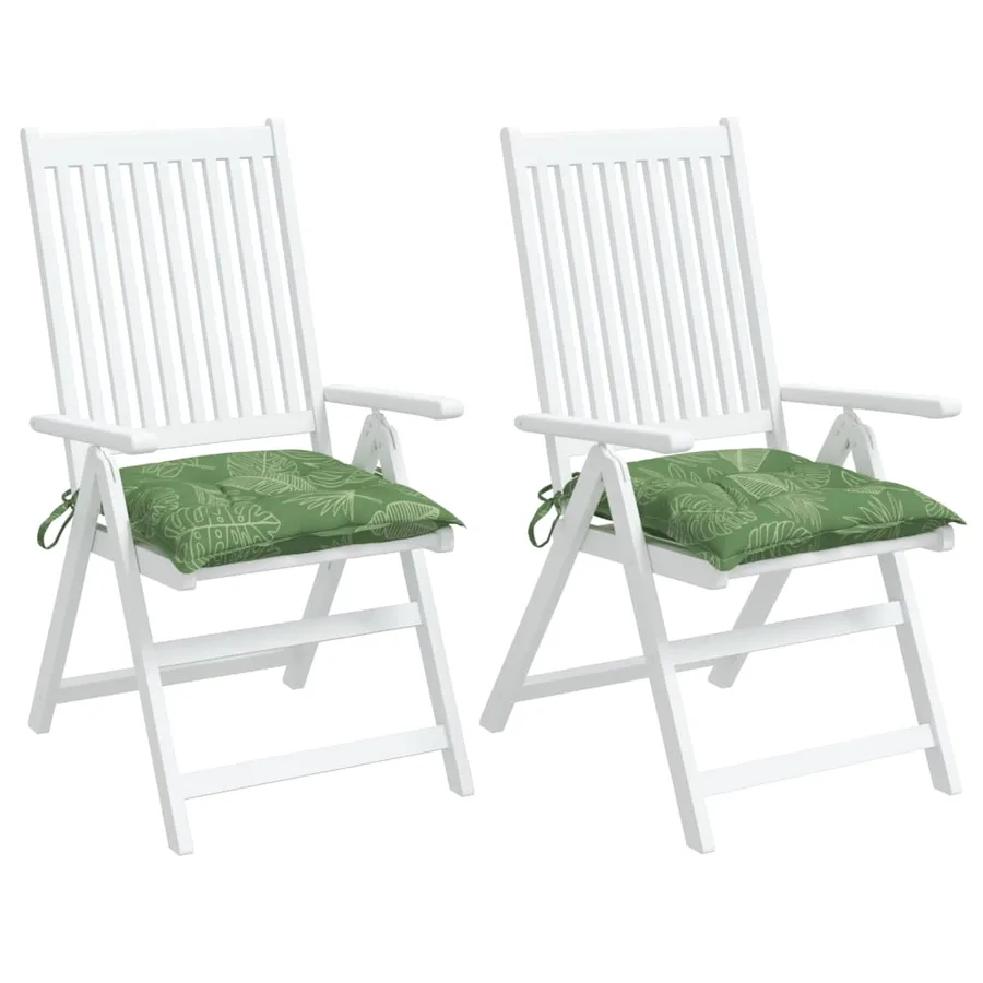 Coussins de chaise lot de 2 à motif de feuilles 40x40x7 cm - 4