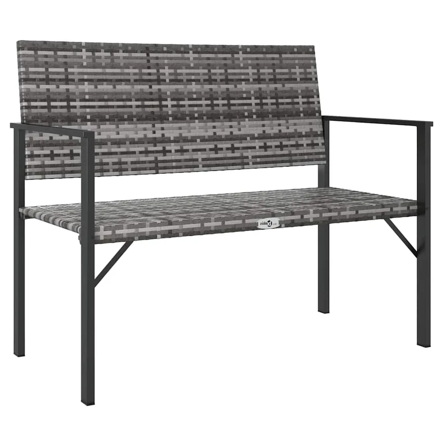 Banc de jardin à 2 places gris résine tressée - 2