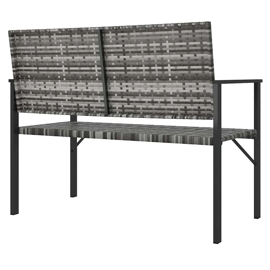 Banc de jardin à 2 places gris résine tressée - 5