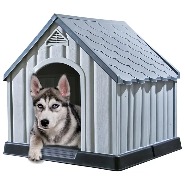 Niche pour chiens Gris 92x87x91 cm Plastique