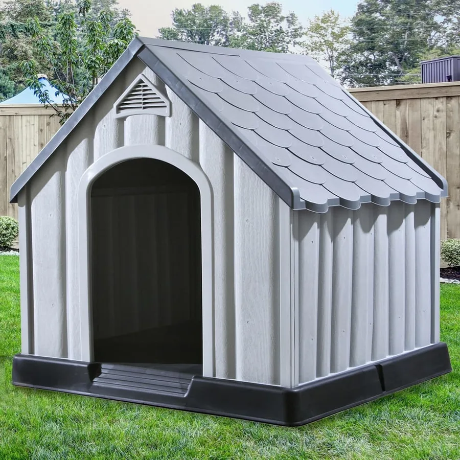 Niche pour chiens Gris 92x87x91 cm Plastique - 3