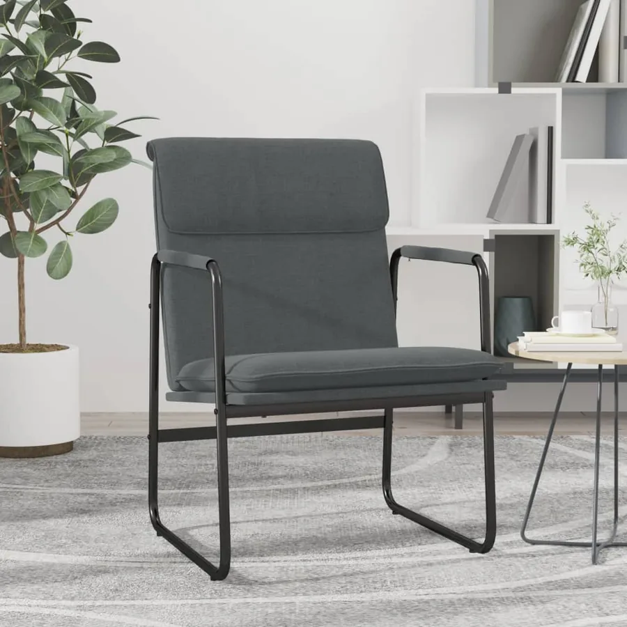 Chaise longue Gris foncé 55x64x80 cm Tissu